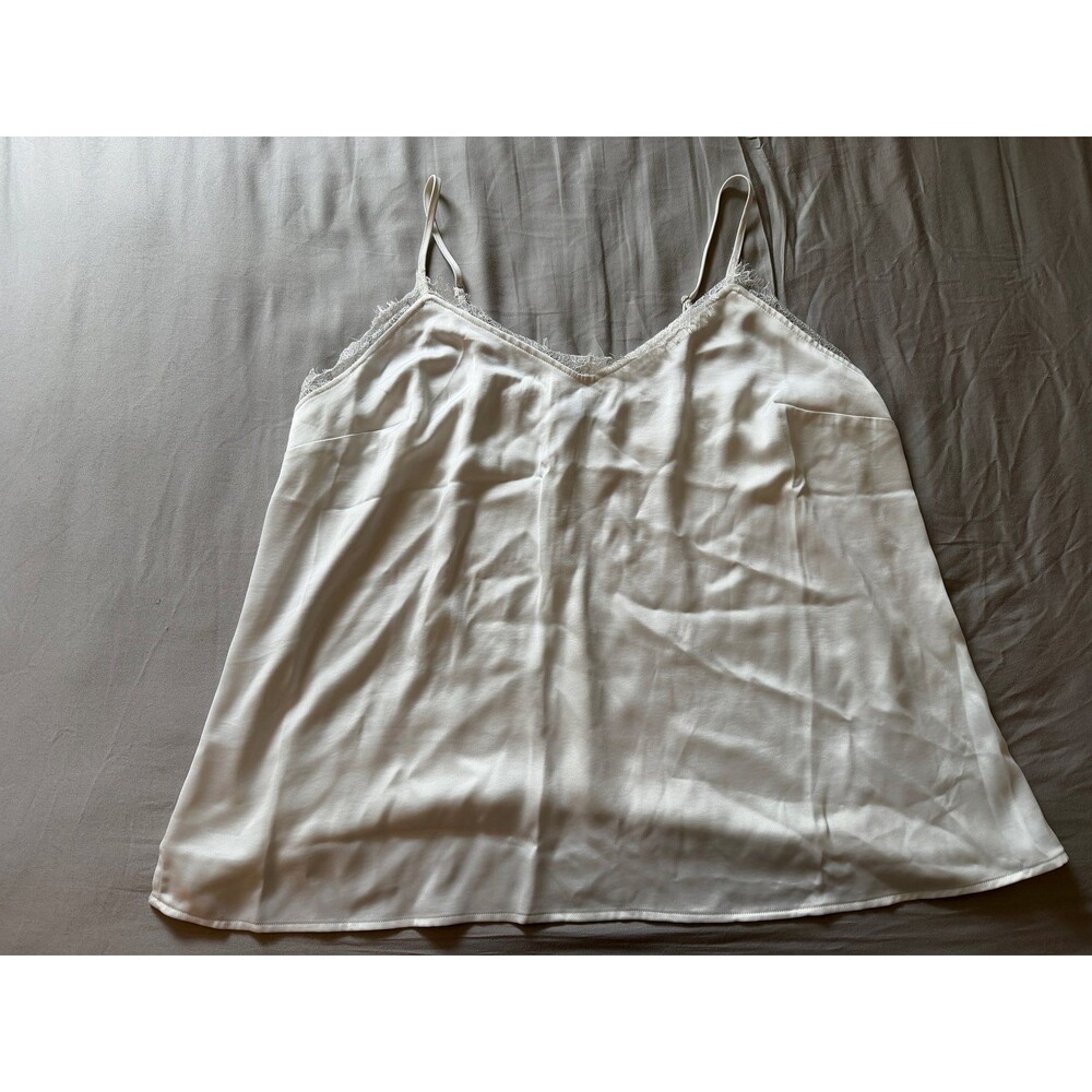 Lane Bryant Lace-Trim Satin Cami White/Ivory Plus Size 16